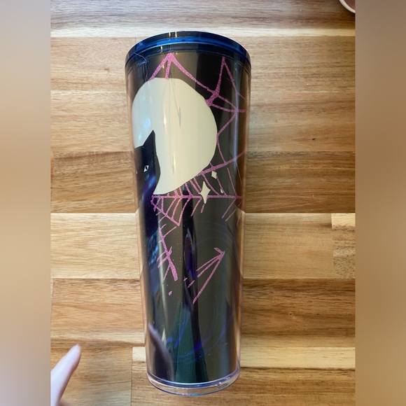 Starbucks 2021, black cat glow in the dark Halloween cup (missing straw). 24 oz - Picture 3 of 5